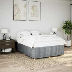 Rám postele bez matrace světle šedý 140 x 190 cm textil - obrázek 1
