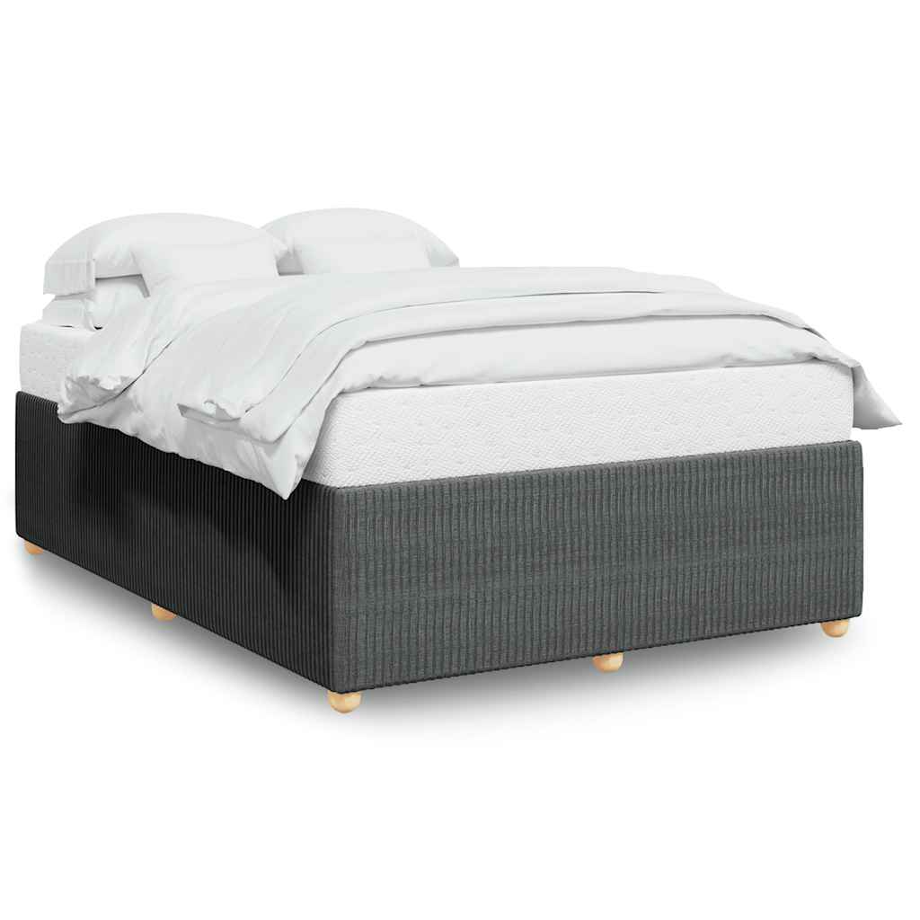 vidaXL Bedframe zonder matras stof donkergrijs 140x190 cm grijs, foto 3