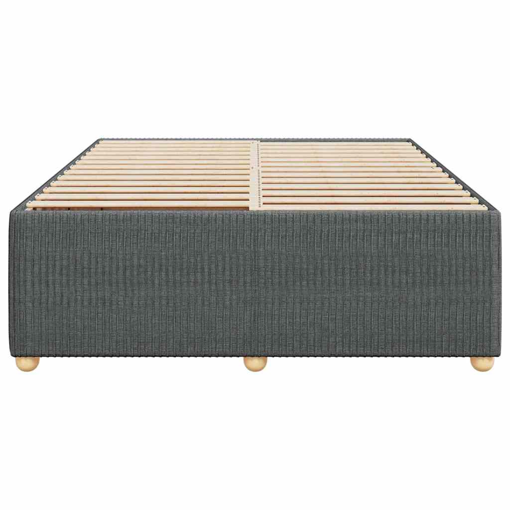 vidaXL Bedframe zonder matras stof donkergrijs 140x190 cm grijs, foto 4