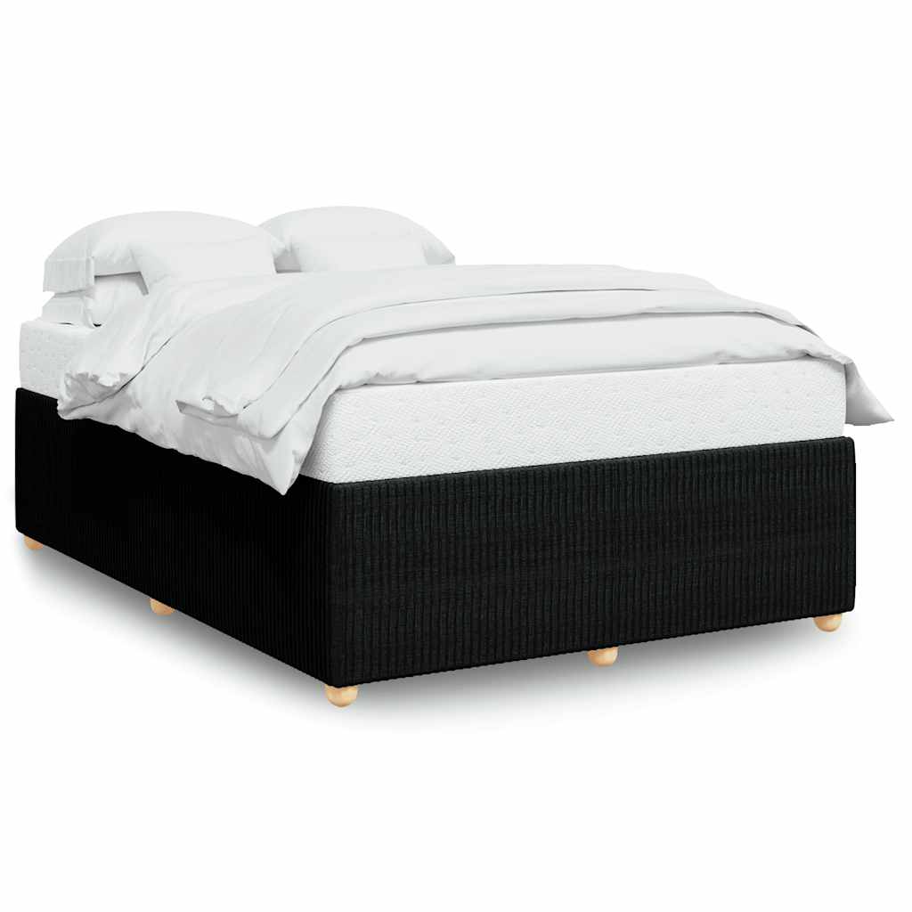 vidaXL Bedframe zonder matras stof zwart 140x190 cm, foto 3
