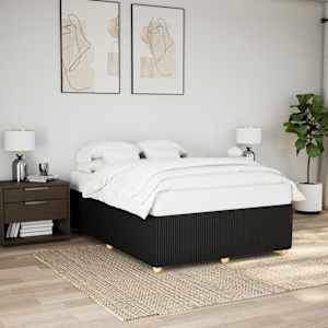 Rám postele bez matrace černý 140 x 190 cm textil - obrázek 1