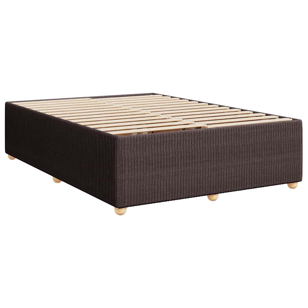 vidaXL Bedframe zonder matras stof donkerbruin 140x190 cm bruin, foto 2