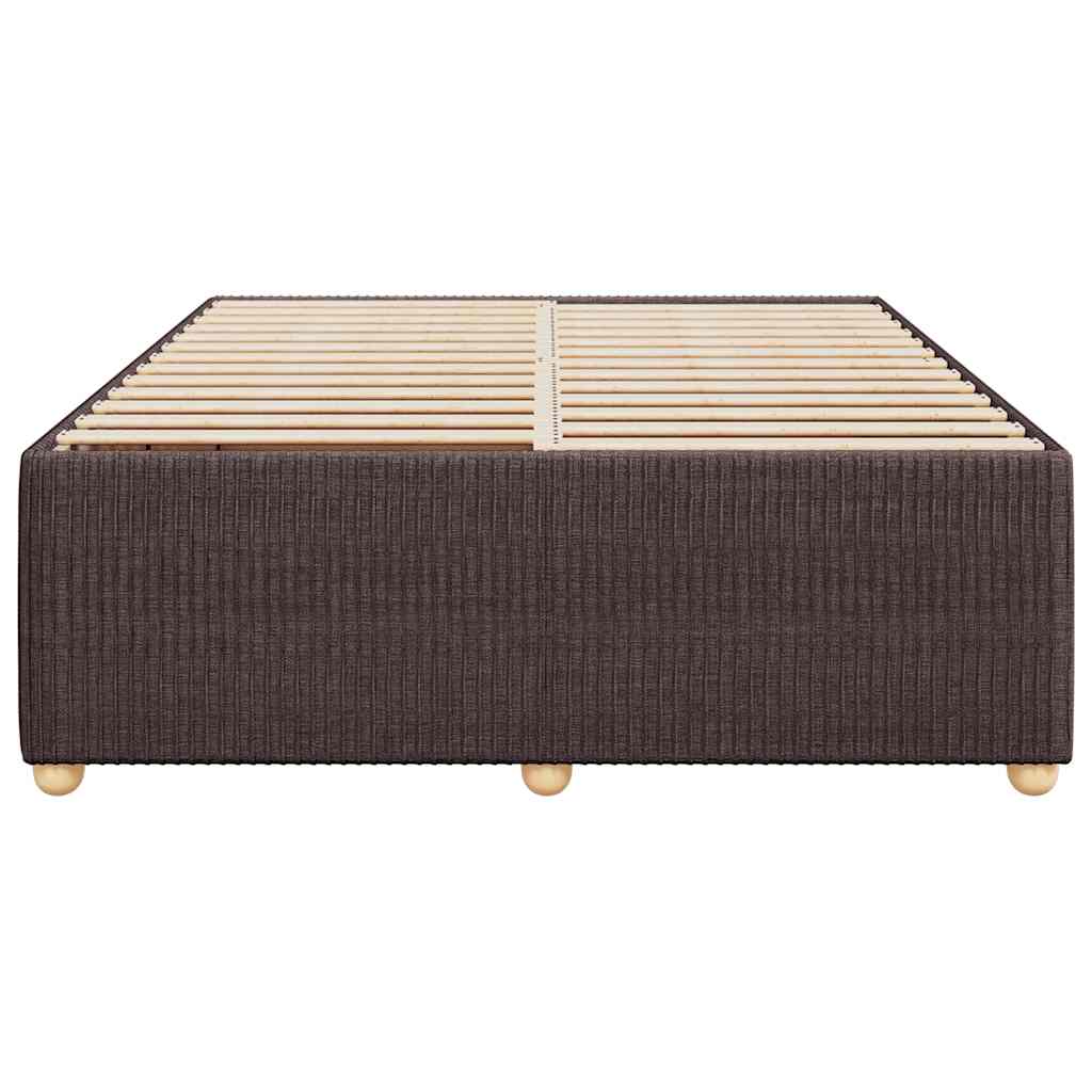 vidaXL Bedframe zonder matras stof donkerbruin 140x190 cm bruin, foto 4