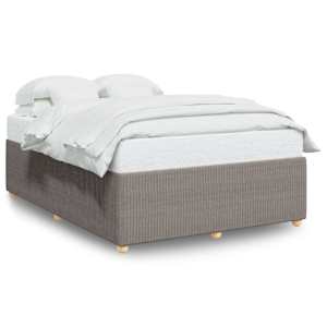 Rám postele bez matrace taupe 140 x 190 cm textil - obrázek 2