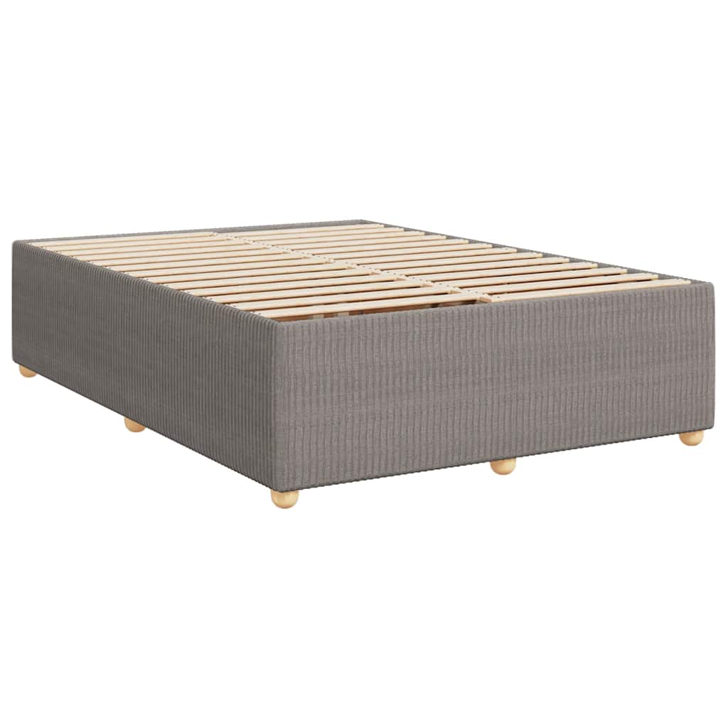 vidaXL Bedframe zonder matras stof taupe 140x190 cm afbeelding
