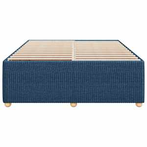 Rám postele bez matrace modrý 140 x 190 cm textil - obrázek 4