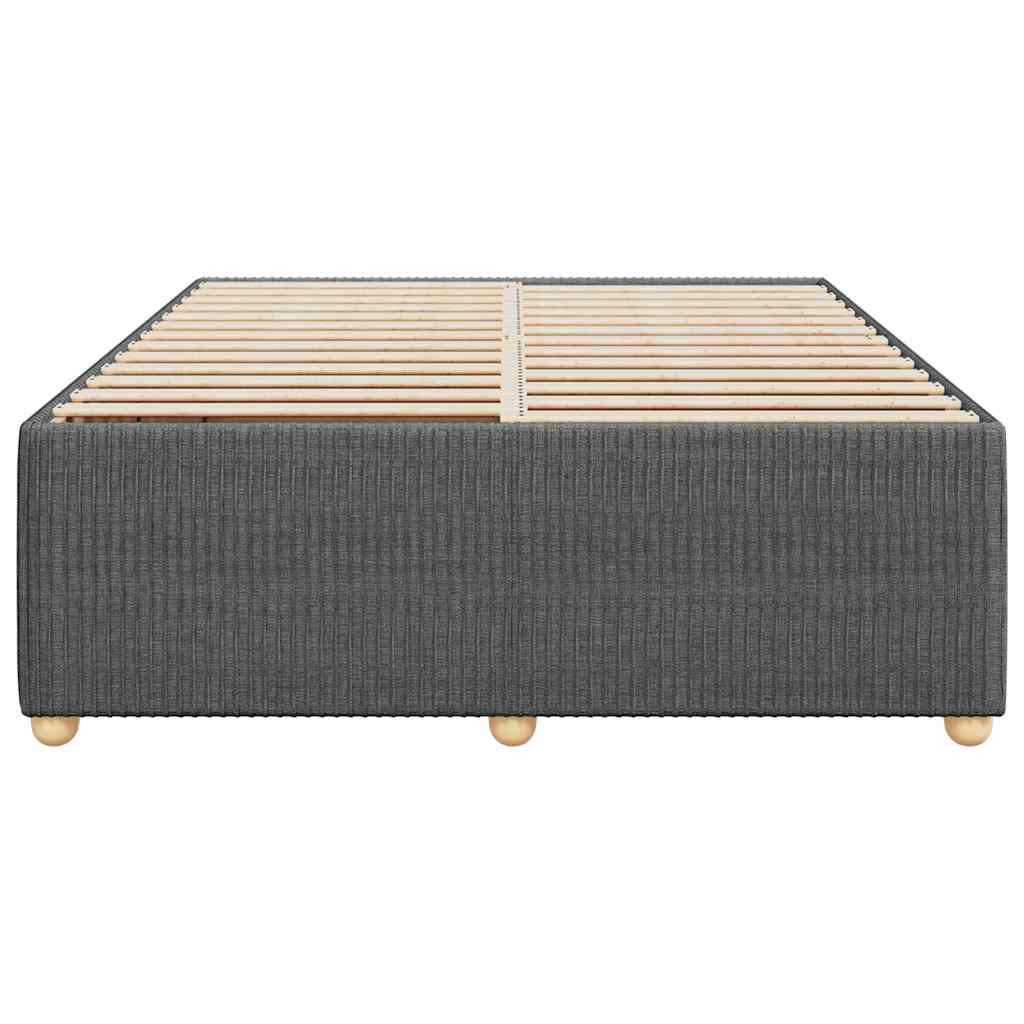 vidaXL Bedframe zonder matras stof donkergrijs 140x200 cm grijs, foto 4
