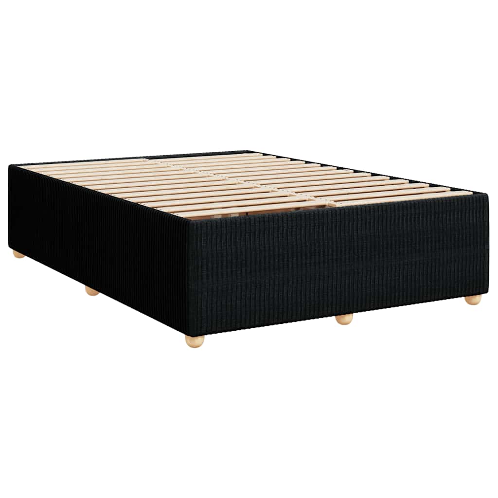 vidaXL Bedframe zonder matras stof zwart 140x200 cm afbeelding