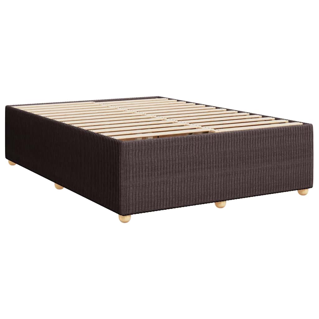 vidaXL Bedframe zonder matras stof donkerbruin 140x200 cm afbeelding