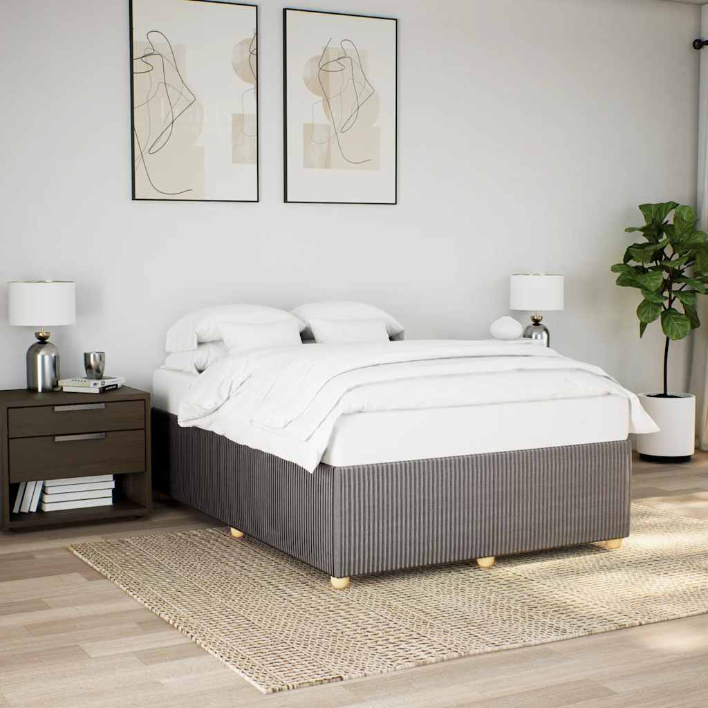 vidaXL Cadru de pat fără saltea, gri taupe, 140x200 cm, textil