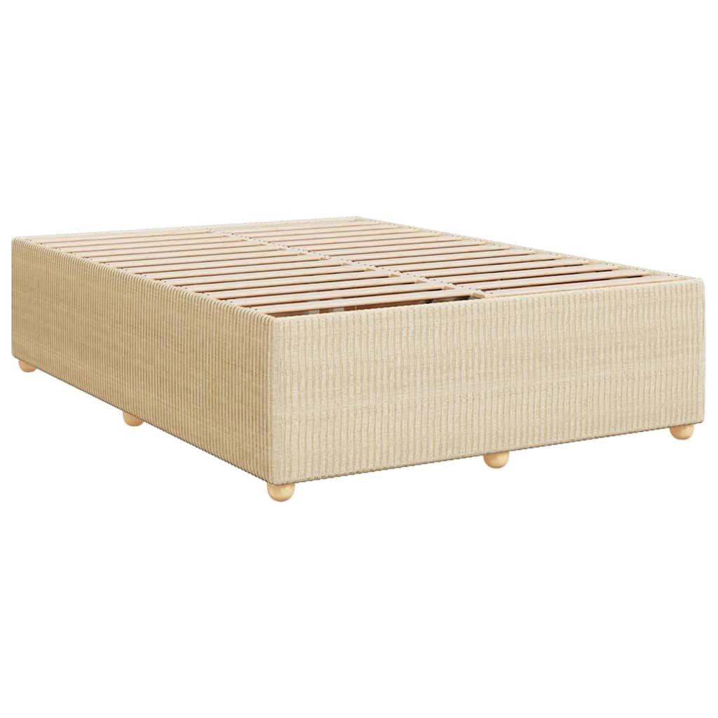 vidaXL Bedframe zonder matras stof crèmekleurig 140x200 cm afbeelding