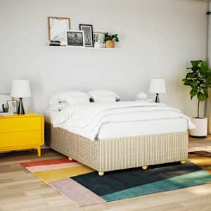 Posteljni okvir brez vzmetnice krem 140x200 cm tkanina