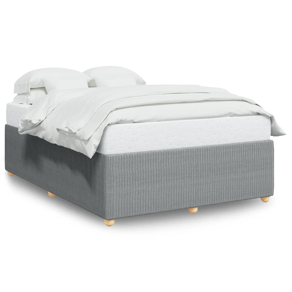 vidaXL Bedframe zonder matras stof lichtgrijs 160x200 cm grijs, foto 3