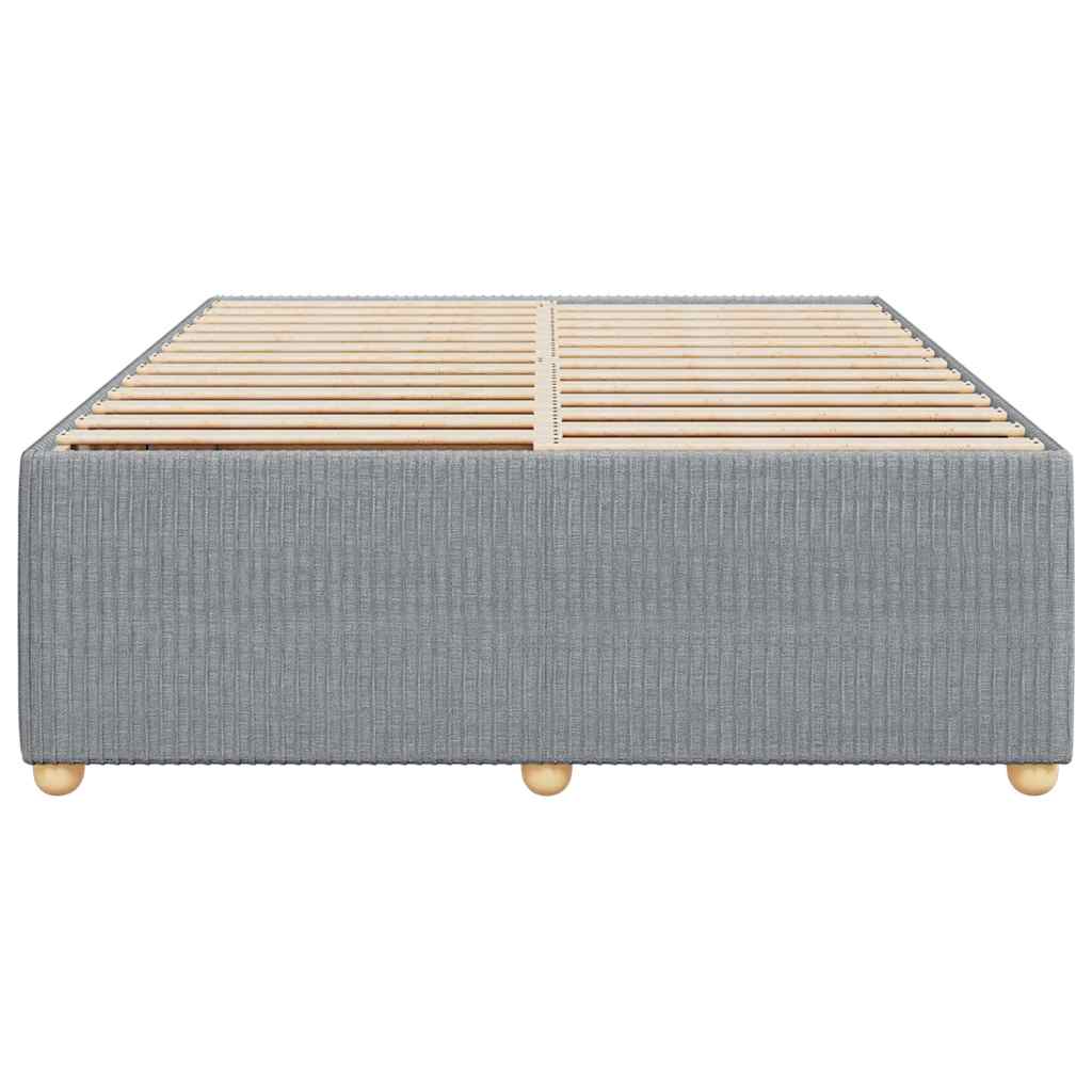 vidaXL Bedframe zonder matras stof lichtgrijs 160x200 cm grijs, foto 4