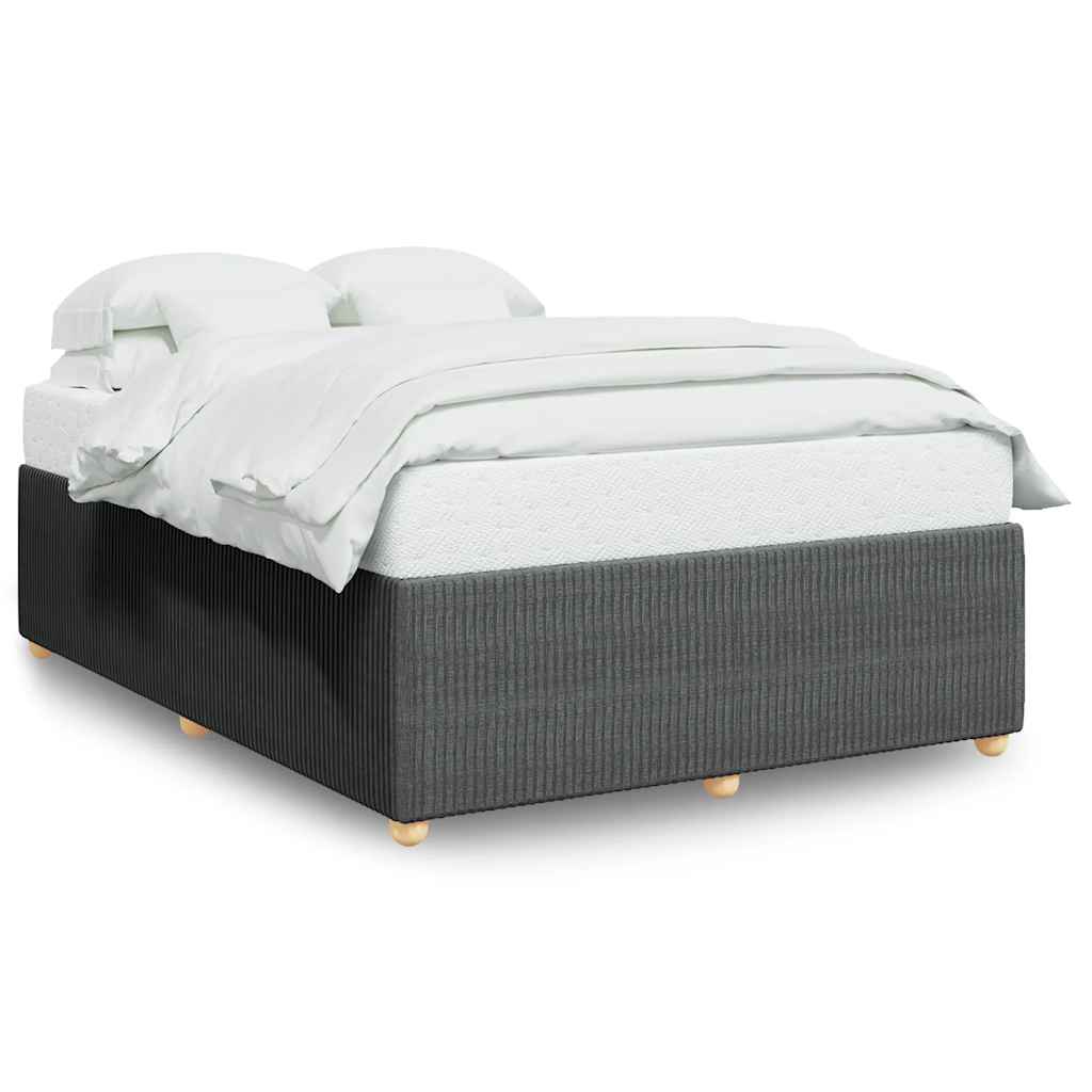 vidaXL Bedframe zonder matras stof donkergrijs 160x200 cm grijs, foto 3