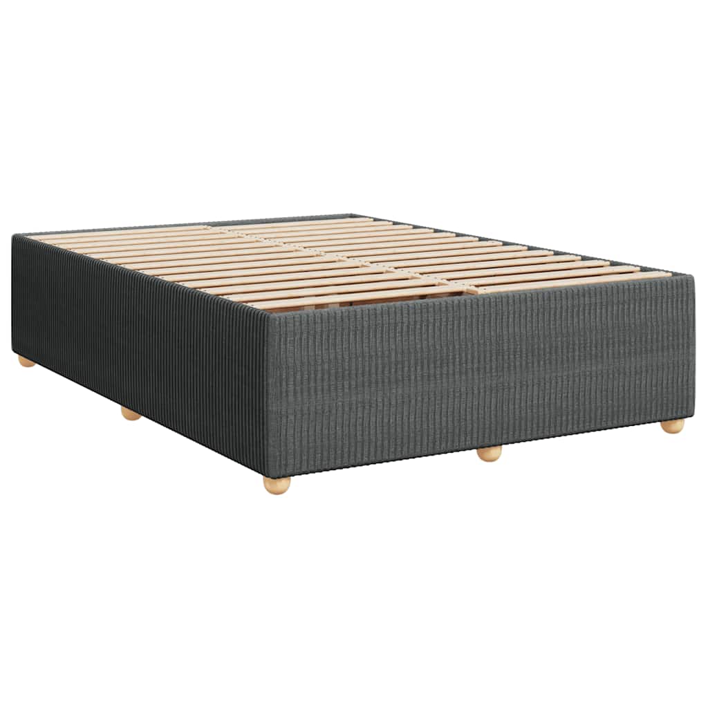 vidaXL Bedframe zonder matras stof donkergrijs 160x200 cm afbeelding