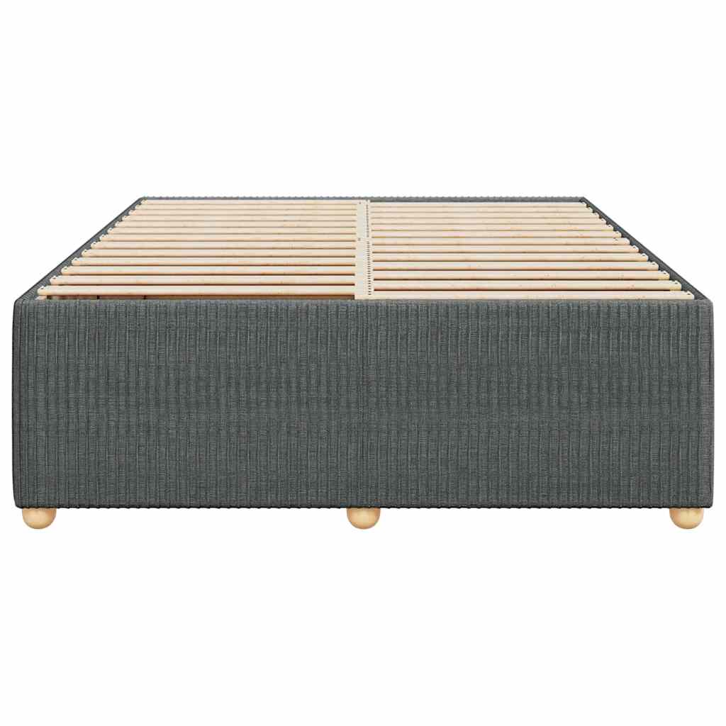 vidaXL Bedframe zonder matras stof donkergrijs 160x200 cm grijs, foto 4