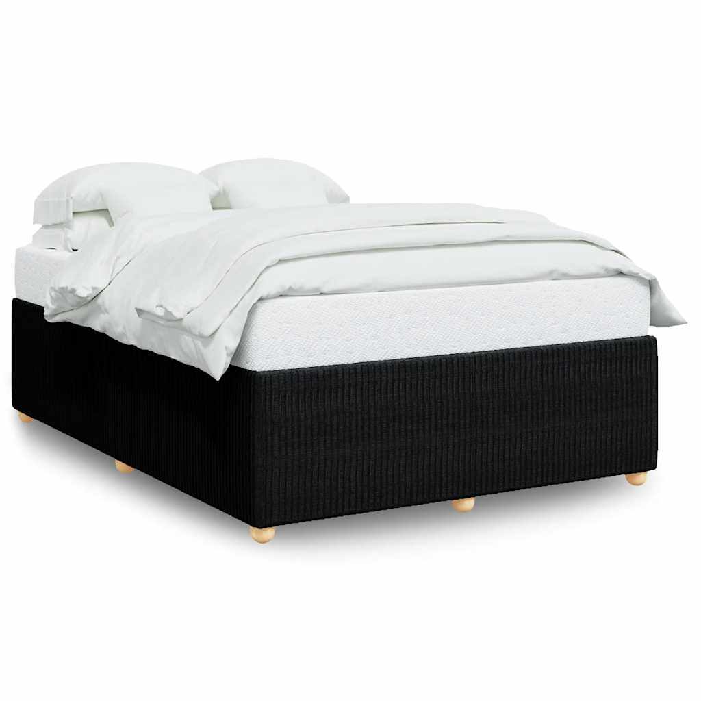vidaXL Bedframe zonder matras stof zwart 160x200 cm, foto 3