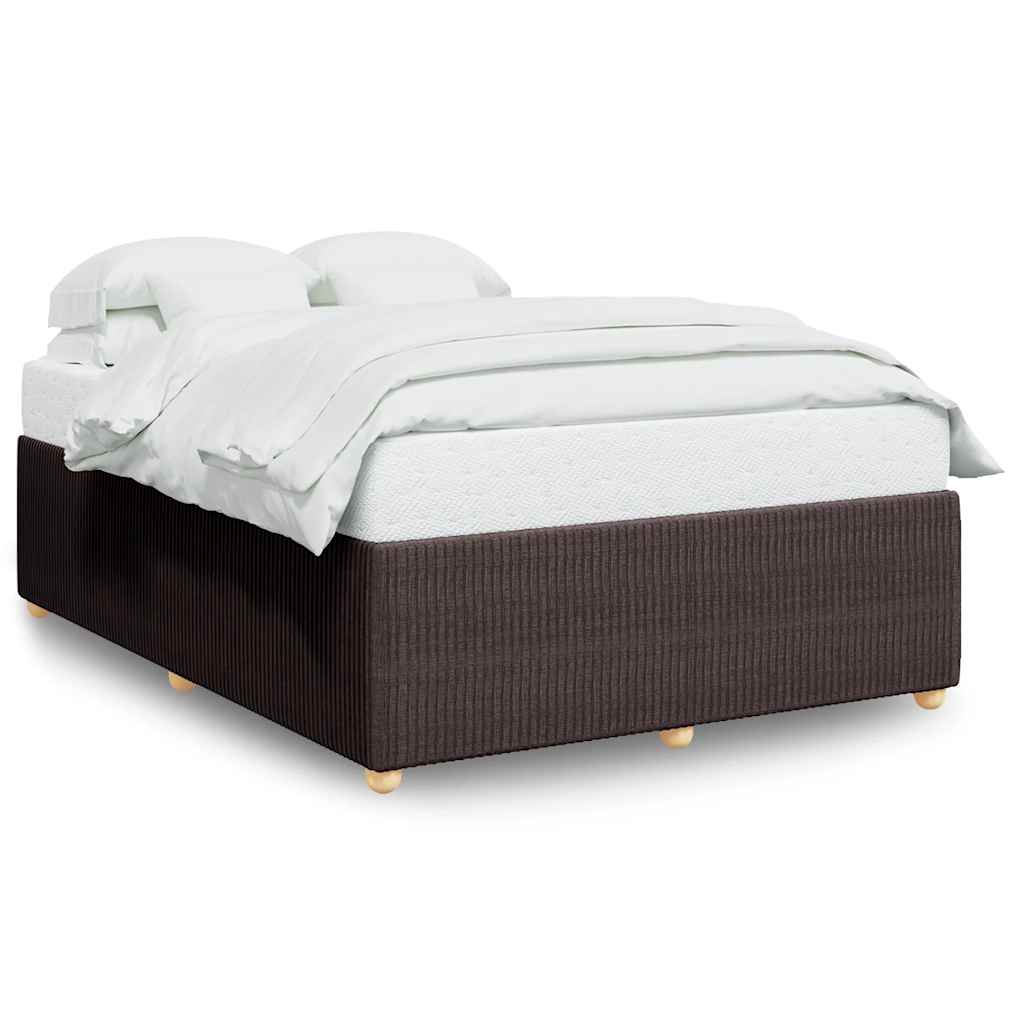 vidaXL Bedframe zonder matras stof donkerbruin 160x200 cm bruin, foto 3