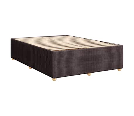 vidaXL gulta bez matrača, tum&scaron;i brūns, 160x200 cm, audums