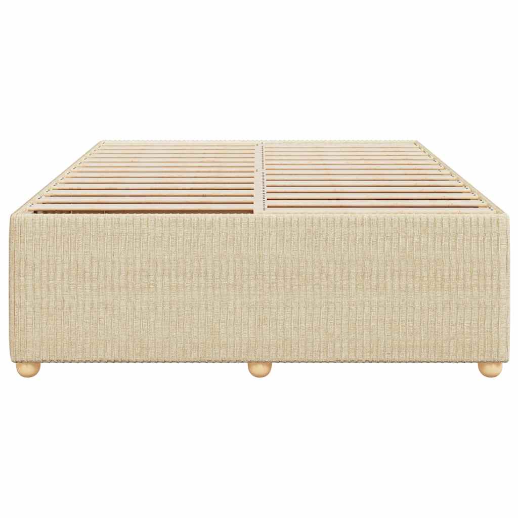 vidaXL Bedframe zonder matras stof crèmekleurig 160x200 cm, foto 4