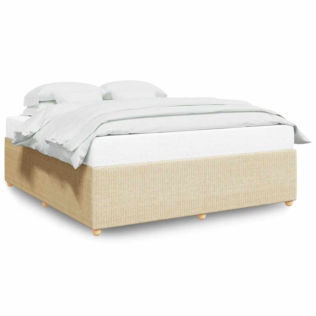 vidaXL Bedframe zonder matras stof crèmekleurig 180x200 cm, foto 3