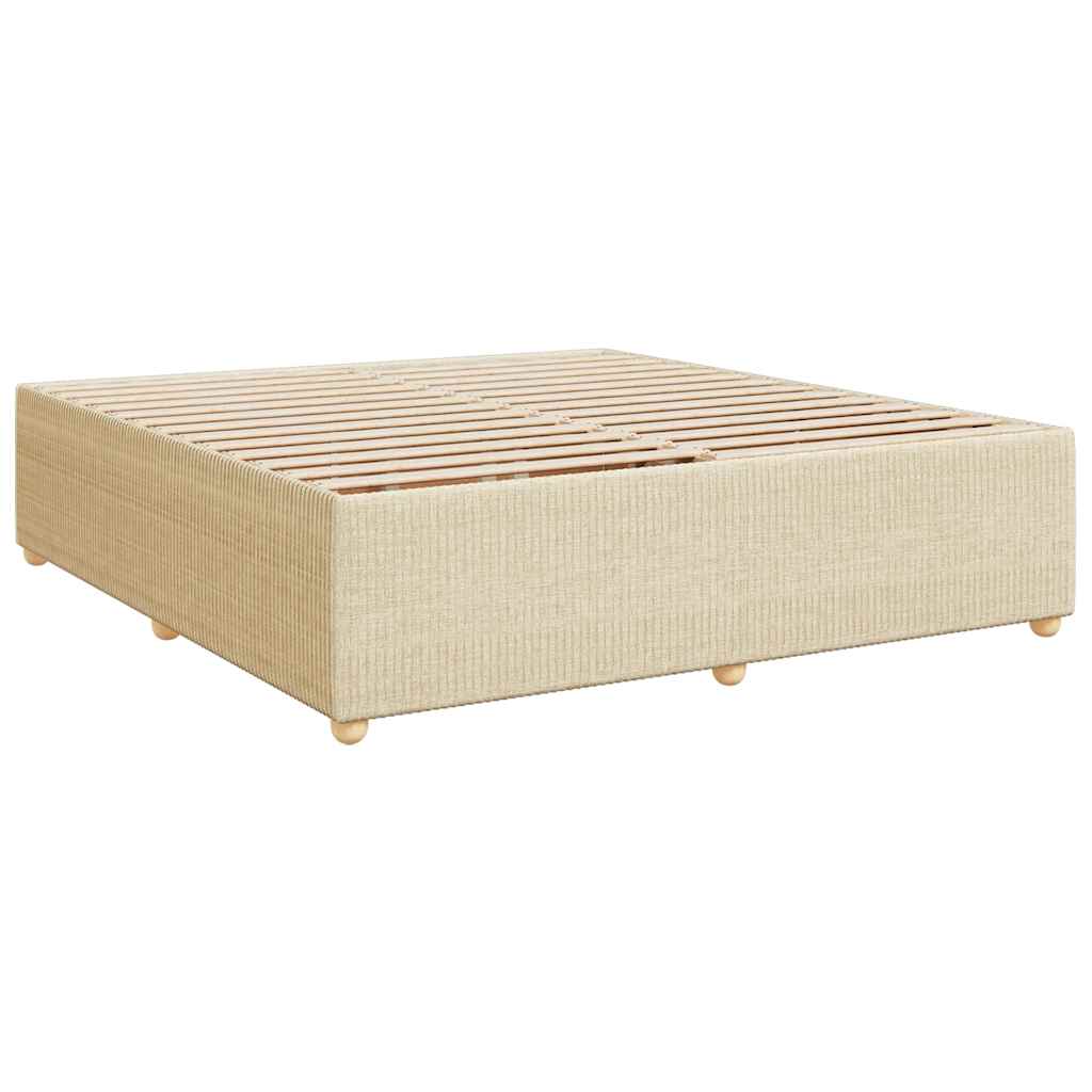 vidaXL Bedframe zonder matras stof crèmekleurig 180x200 cm afbeelding