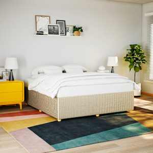 Posteljni okvir brez vzmetnice krem 180x200 cm blago