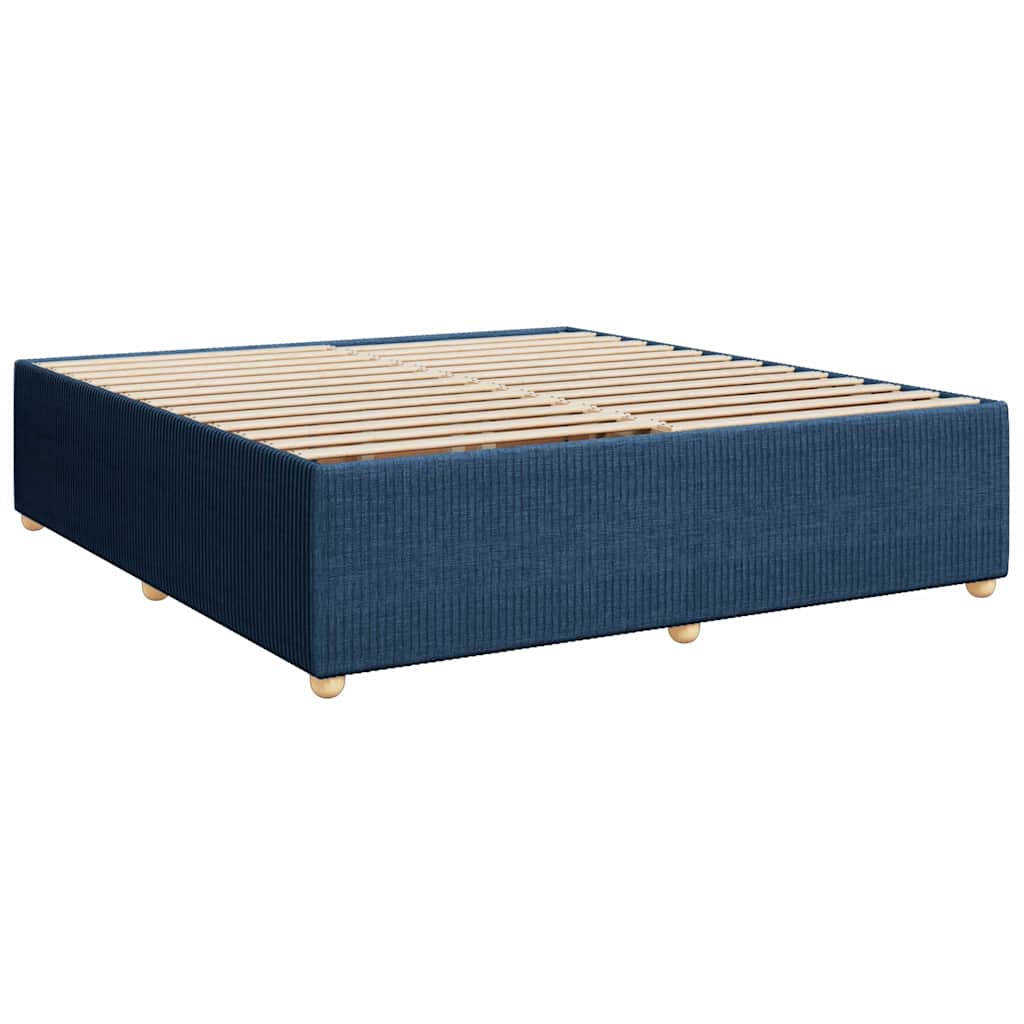 vidaXL Bedframe zonder matras stof blauw 180x200 cm afbeelding
