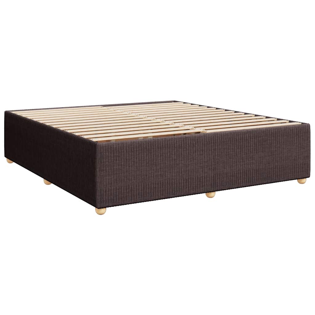 vidaXL Bedframe zonder matras stof donkerbruin 200x200 cm afbeelding
