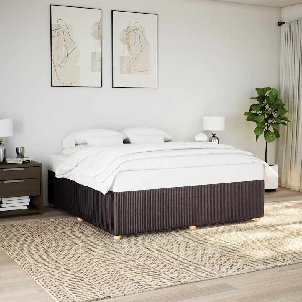 vidaXL Cadru de pat fără saltea, maro închis, 200x200 cm, textil