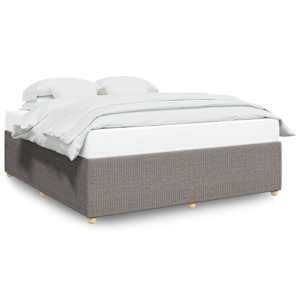 Rám postele bez matrace taupe 200 x 200 cm textil - obrázek 2