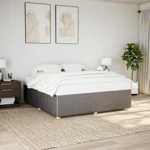 Posteljni okvir brez vzmetnice taupe 200x200 cm blago