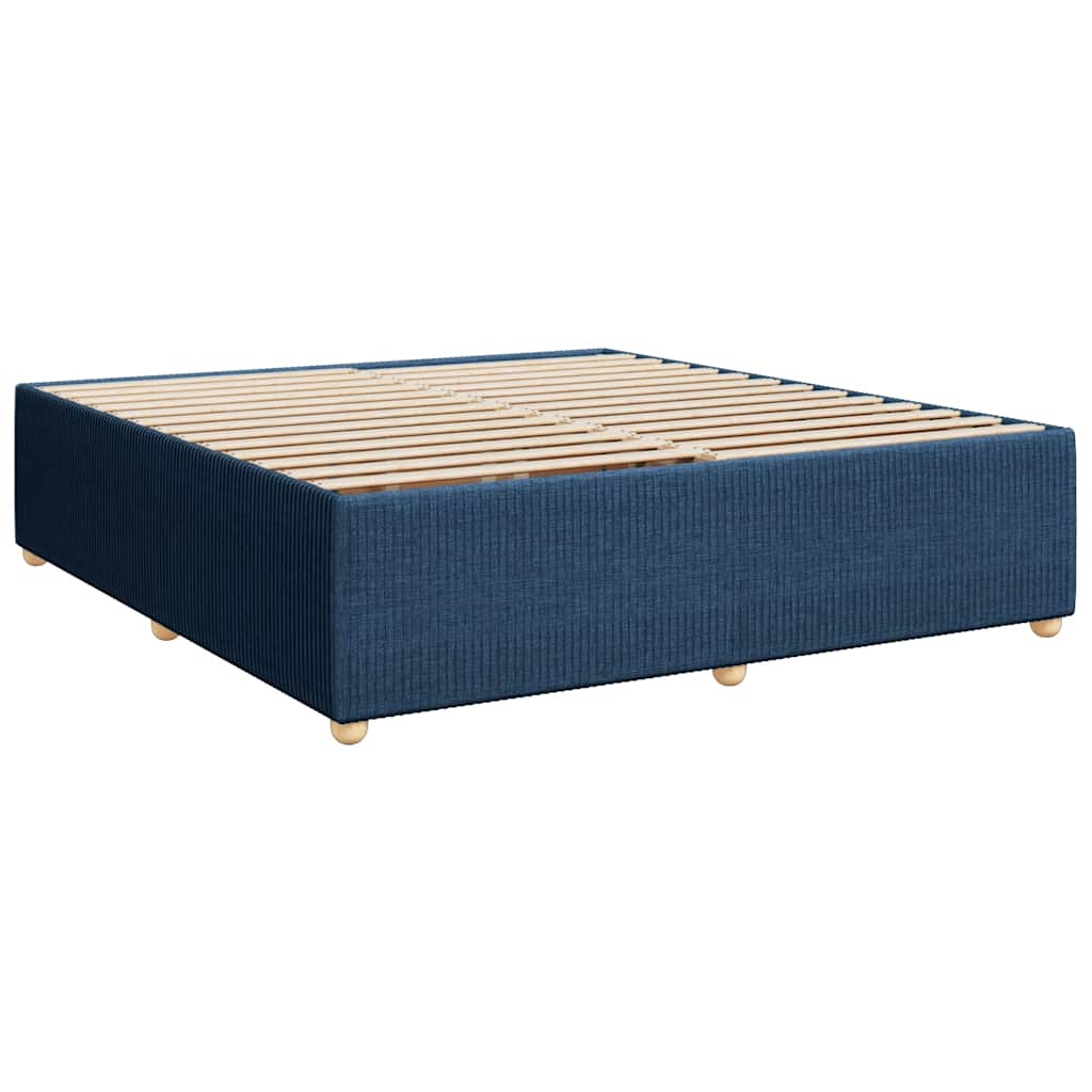 vidaXL Bedframe zonder matras stof blauw 200x200 cm afbeelding