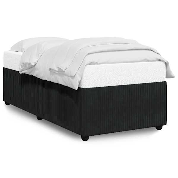 vidaXL voodiraam, must, 80x200 cm, samet