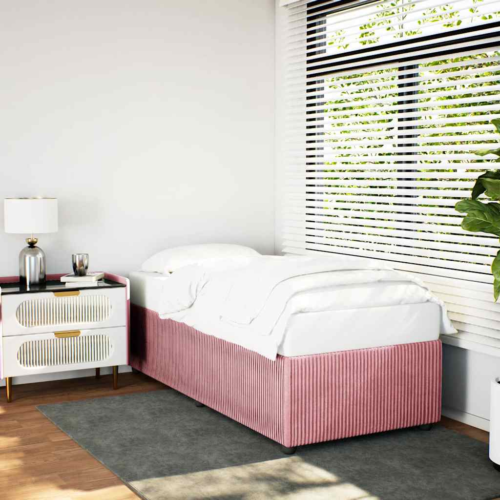 Sengeramme 80 x 200 cm i lyserød fløjl