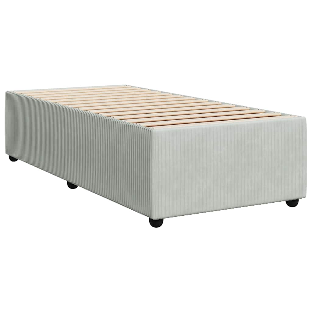 vidaXL Bedframe zonder matras 90x190 cm fluweel lichtgrijs afbeelding