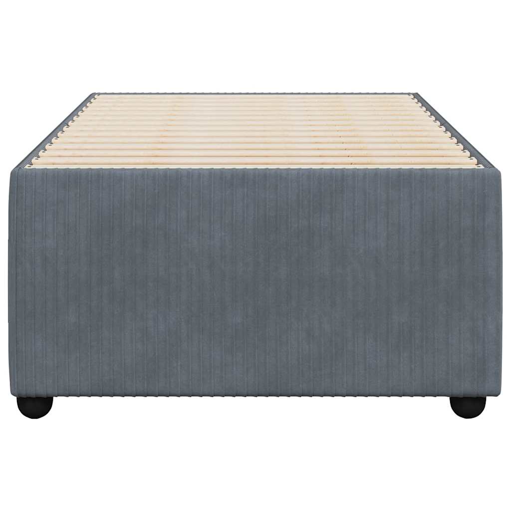 vidaXL Bedframe zonder matras 90x190 cm fluweel donkergrijs grijs, foto 4