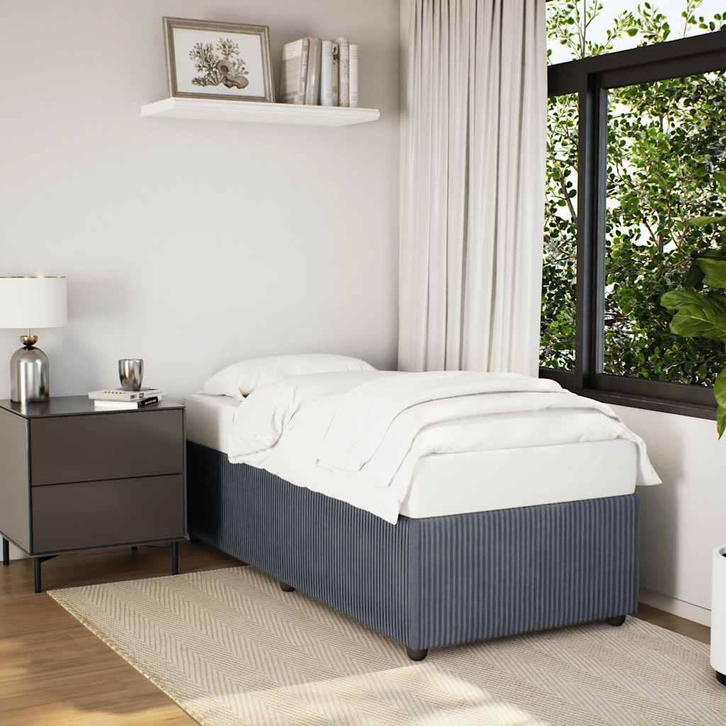 vidaXL Giroletto senza Materasso Grigio Scuro 90x190 cm Velluto