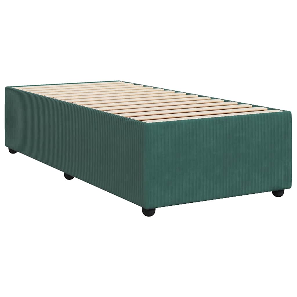 vidaXL Bedframe zonder matras 90x190 cm fluweel donkergroen afbeelding