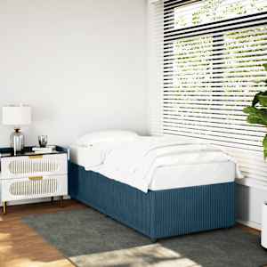 Posteljni okvir moder 90x190 cm žamet