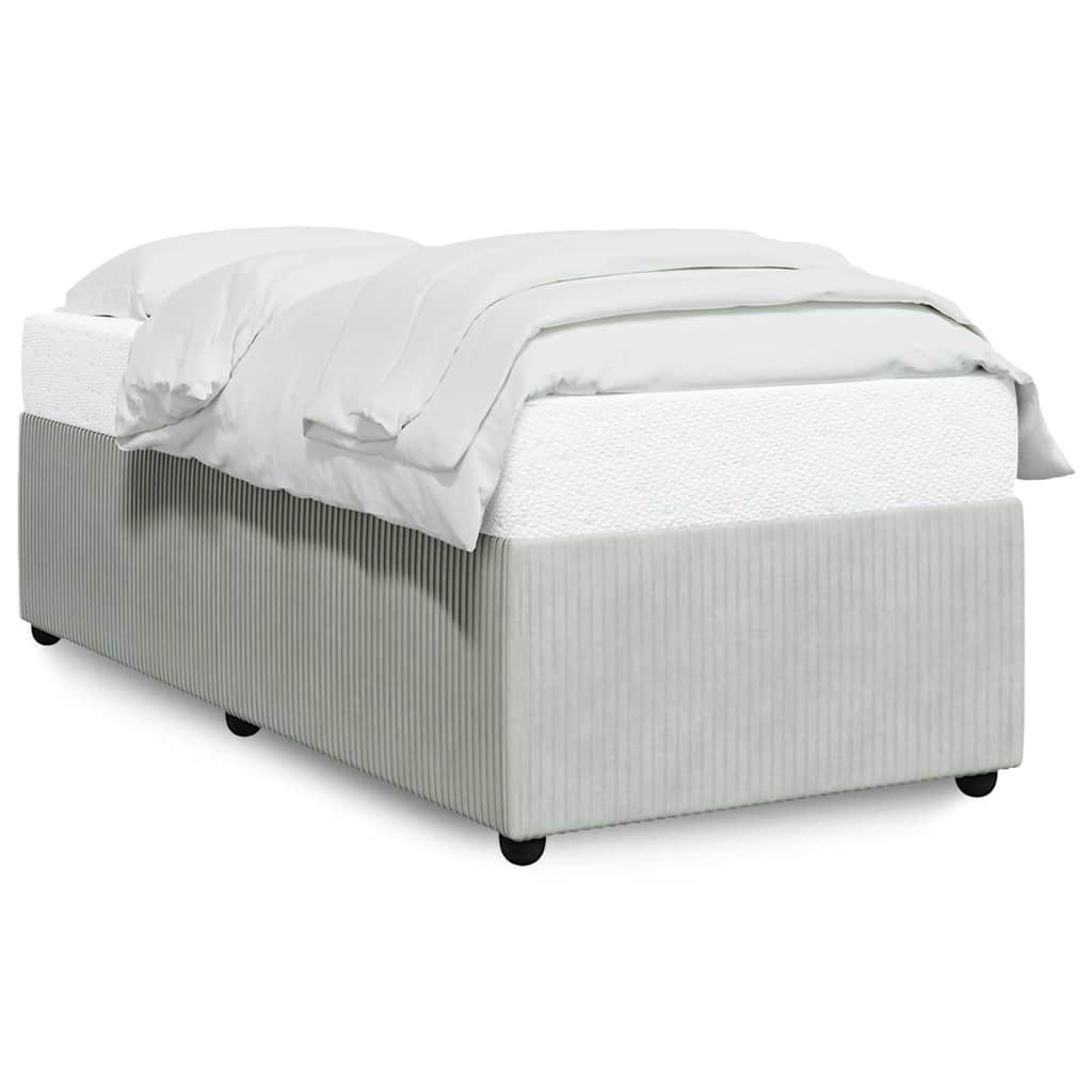 vidaXL Bedframe zonder matras 90x200 cm fluweel lichtgrijs grijs, foto 3