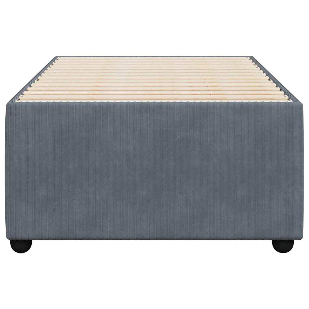 vidaXL Bedframe zonder matras 100x200 cm fluweel donkergrijs grijs, foto 4