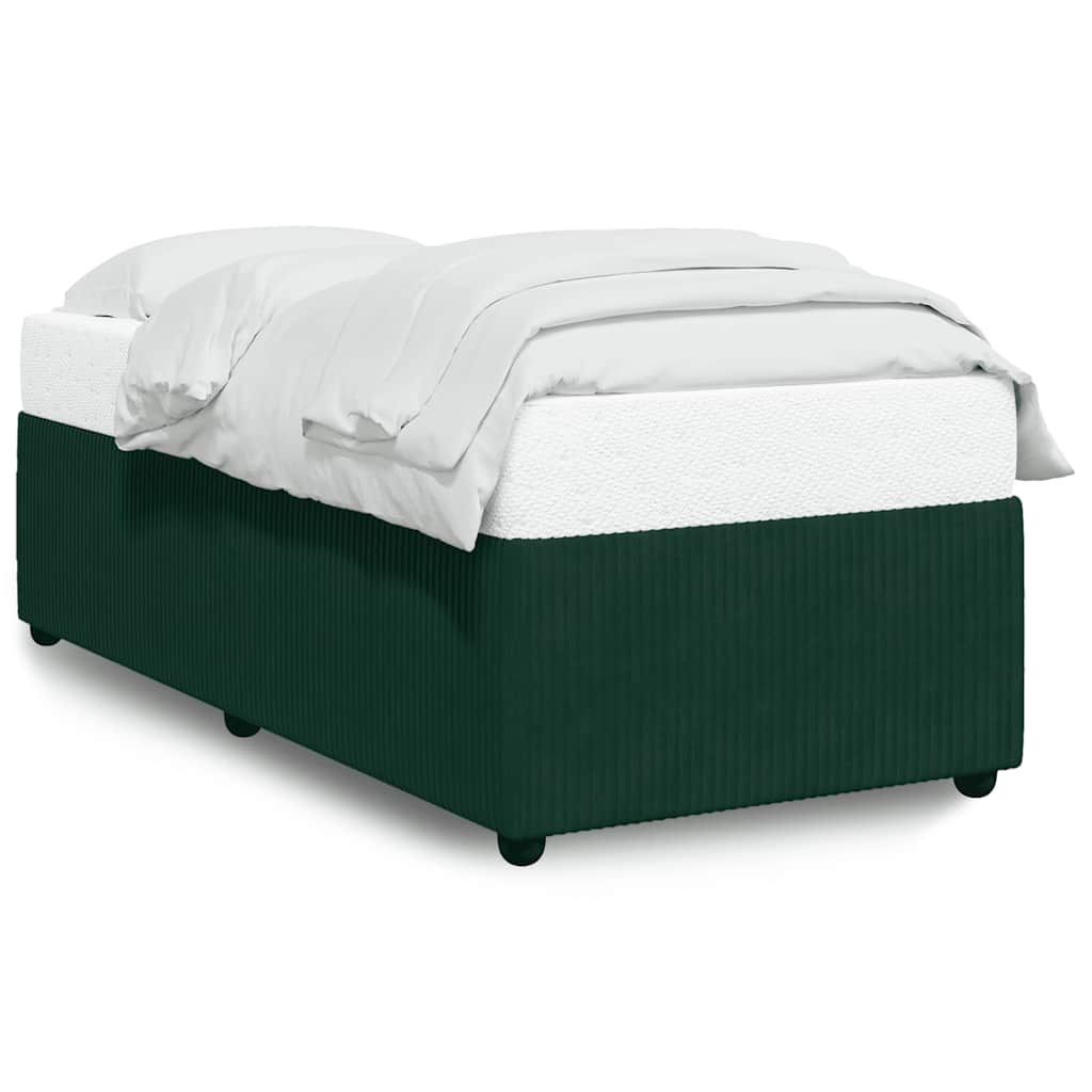 vidaXL Bedframe zonder matras 100x200 cm fluweel donkergroen groen, foto 3