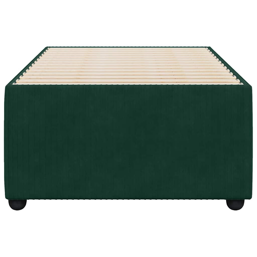 vidaXL Bedframe zonder matras 100x200 cm fluweel donkergroen groen, foto 4