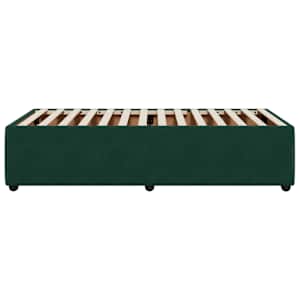 Rám postele bez matrace tmavě zelená 100 x 200 cm samet - obrázek 5