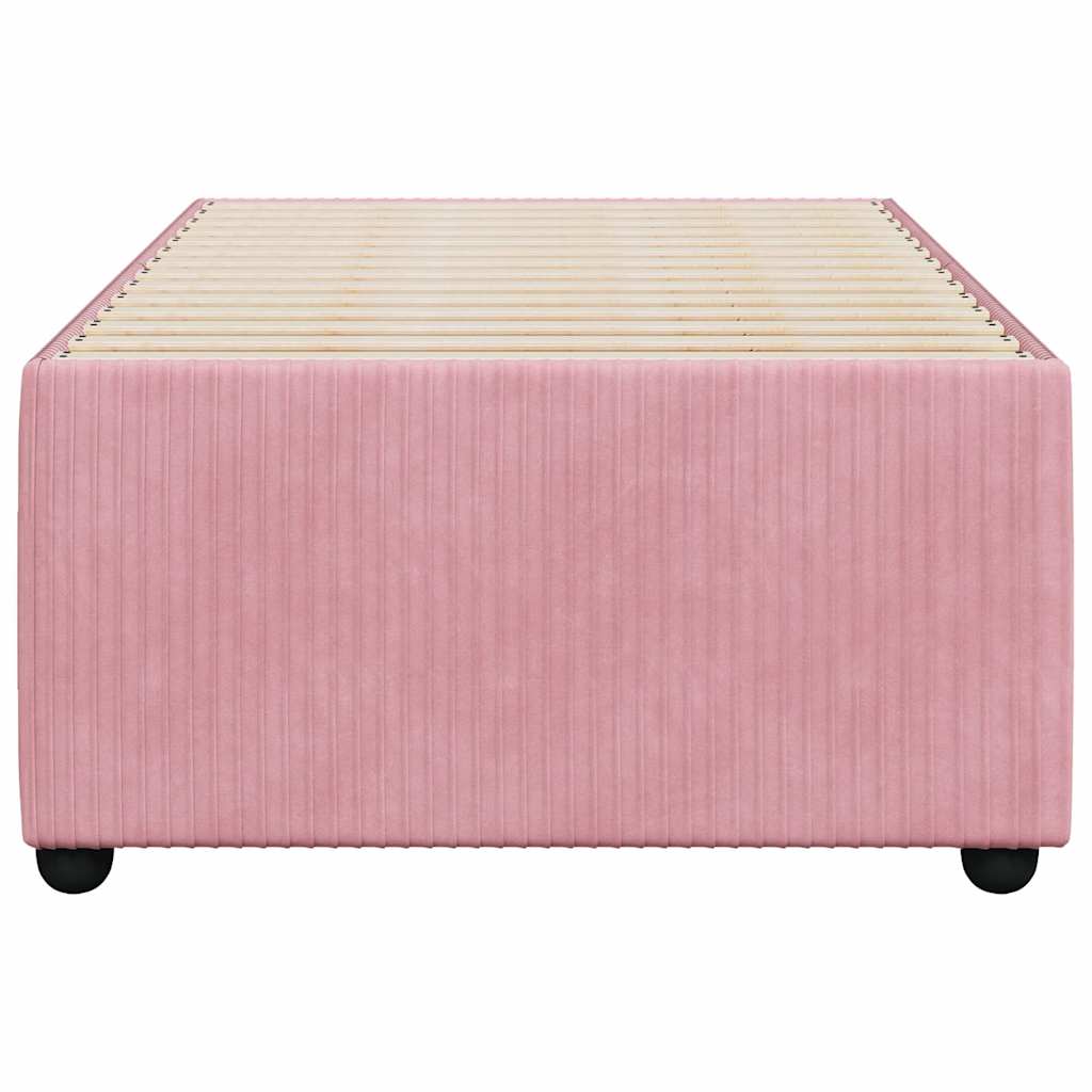 vidaXL Bedframe fluweel roze 100x200 cm, foto 4
