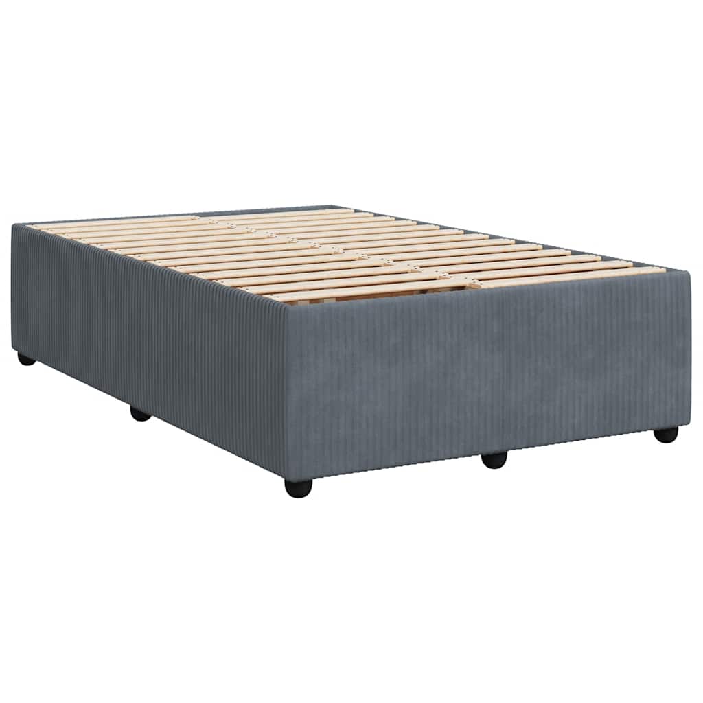 vidaXL Bedframe zonder matras 120x190 cm fluweel donkergrijs afbeelding