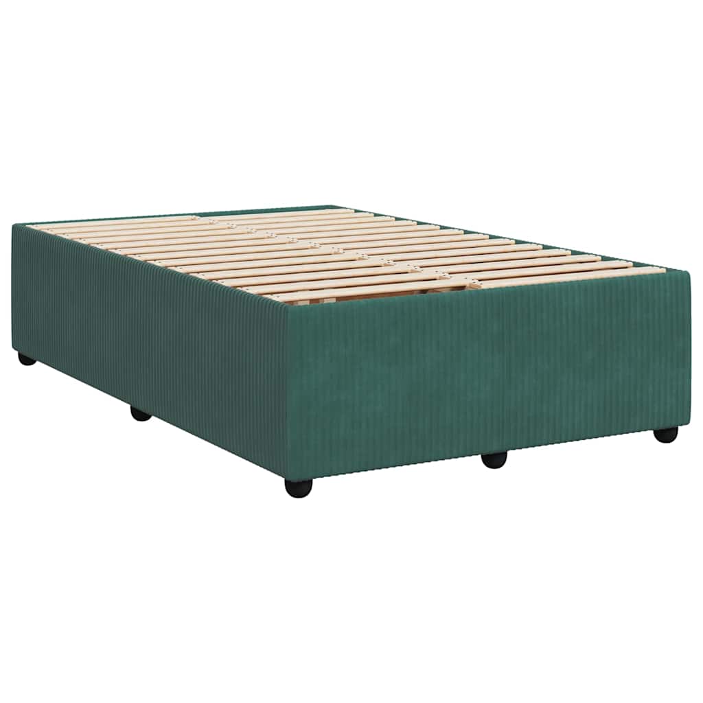vidaXL Bedframe zonder matras 120x190 cm fluweel donkergroen afbeelding