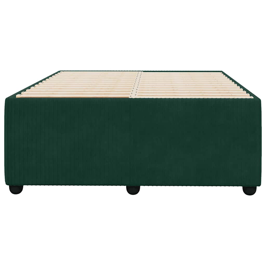vidaXL Bedframe zonder matras 120x190 cm fluweel donkergroen groen, foto 4